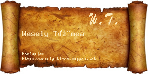 Wesely Tímea névjegykártya